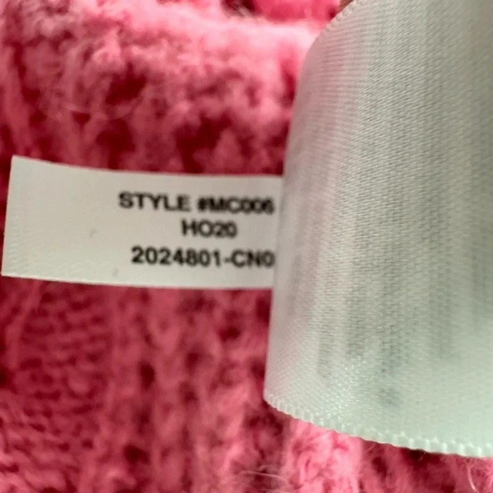 Madewell Pink Cable Knit Alpaca Blend Sweater Size XL - Picture 7 of 11